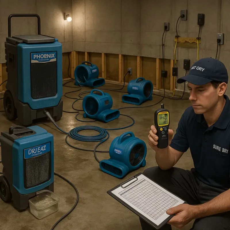 Structural Drying and Dehumidification process in Montevideo, MN